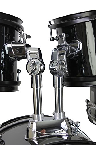 Gammon 5-Piece Junior Starter Drum Kit with Cymbals, Hardware, Sticks, & Throne - Black