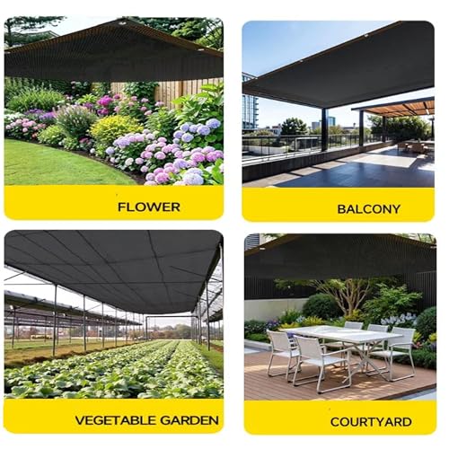 Invernadero malla de sombra exterior negra con 90% sombreado resistente al calor de jardín 3