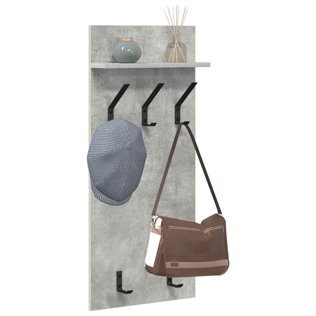 Montowany na ścianie stolik nocny z regałem, betonowy, szary, 40 x 10 x 90 cm, materiał drewnopochodny, regał wiszący, regał wiszący, oszczędność miejsca, do korytarza, sypialni, salonu, biura