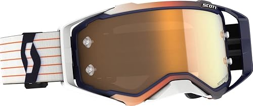 Scott Prospect - Gafas de motocicleta todoterreno unisex para adultos, color azul, blanco, dorado, cromado, talla única