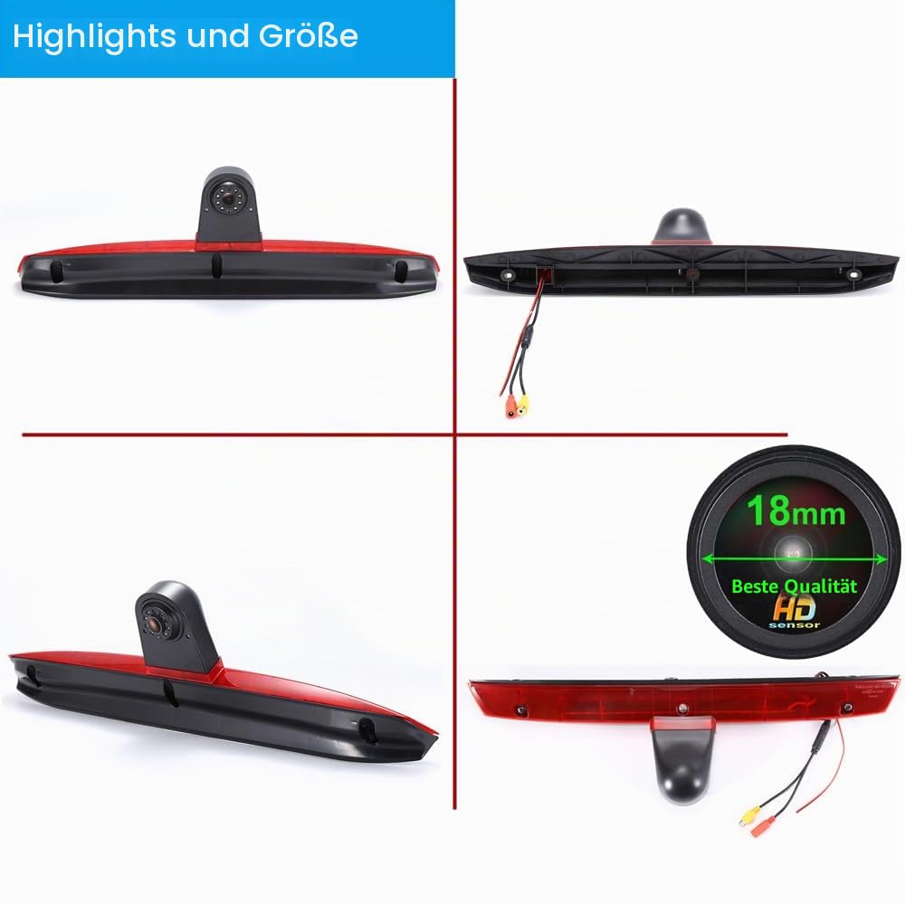 1280 * 720 AHD CVBS Brake Bremsleuchte Auto Kamera Third roof Bremslicht Rückfahrkamera Replacement for Mercedes Benz Vito W447 111 114 116 CDI Flügeltüren Cargo Van Kasten Tourer Bus 2014/10-2024/12