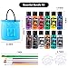 JOYIN 12PCS Washable Kids Tempera Paint Set (2 oz Each), 6 Brushes, 2 Palette & 1 Stretchable Washing Bucket, Non-Toxic Kids Liquid Paint for Arts and Crafts Project, Finger Painting, Hobby Painters
