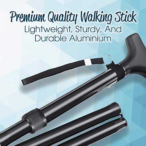 Keenhealth Foldable Walking Cane for Men and Women - Lightweight Walking Stick - Walk Tall with Keenhealth Walking Stick - Easy Travel and Storage: Folds into 4 Smaller Parts - Thumbnail 3