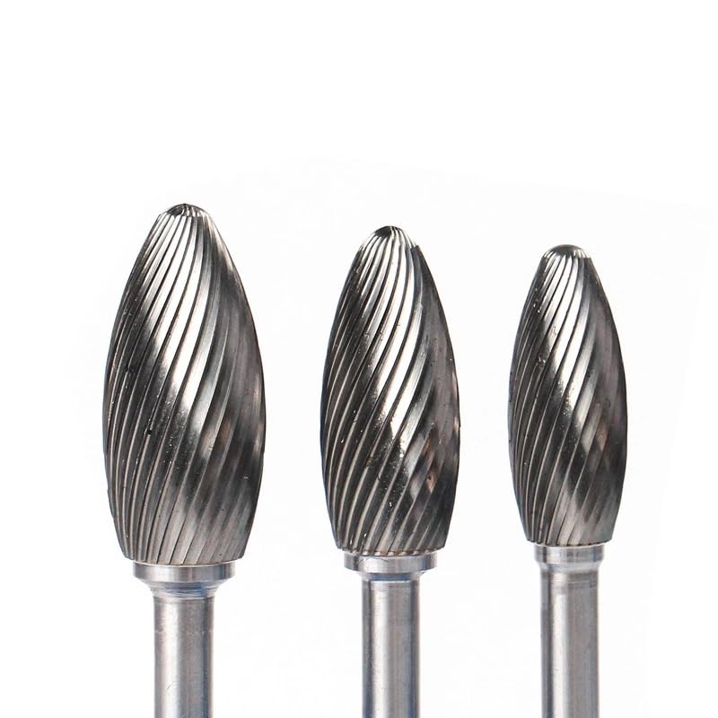 1/6 Uds tipo cabeza de aleación de carburo de tungsteno herramienta de Lima rotativa punto rebaba troqueladora herramienta abrasiva taladro fresado broca(6PCS (H06-16))