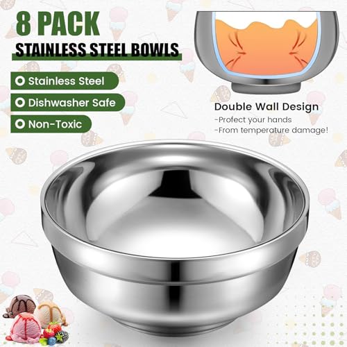 Set de 8 Tazones de Acero Inoxidable 34 oz miniatura 3