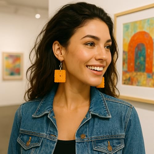 Cheese Cracker Earrings – Fun, Snack-Inspired Fashion Earrings4
