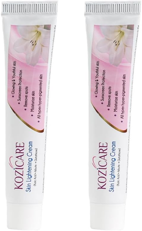 Kozicare Kojic Acid Cream, Glutathione with Niacinamide | Face For Glowing Skin | Dark Spot & Tan Removal | for Men & Women | Lightweight & Non Greasy - 15 Gm (Pack of 2)