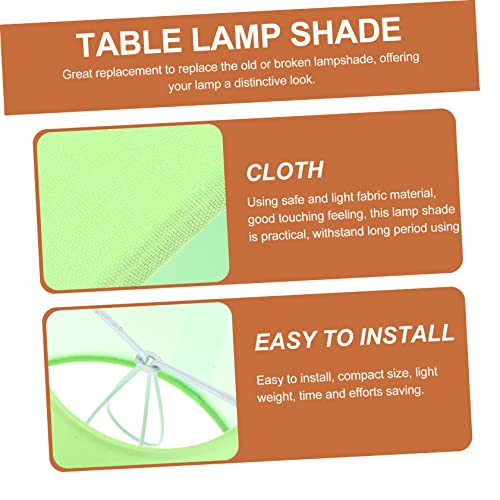 Image of Decorative Fabric Clip Lampshade Replacement for Farmhouse Light Fixtures Easy Installation Lightweight Iron Frame Softens Light for Unique Bedroom Decor Fluorescent Green Color