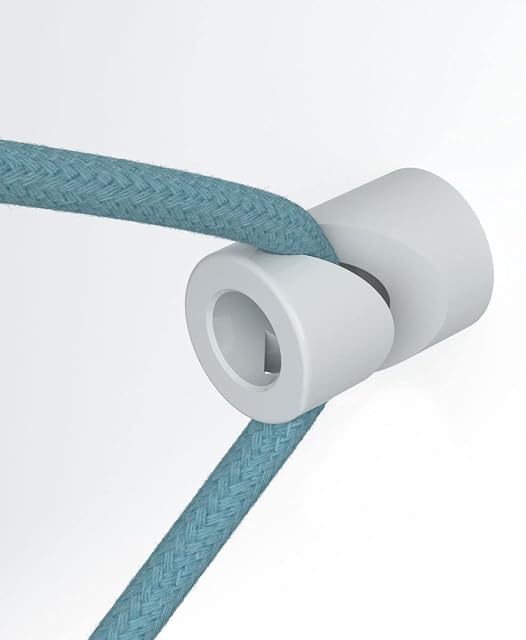 Decentraliser, ceiling or wall mount 'V' hook for fabric electrical cables - White