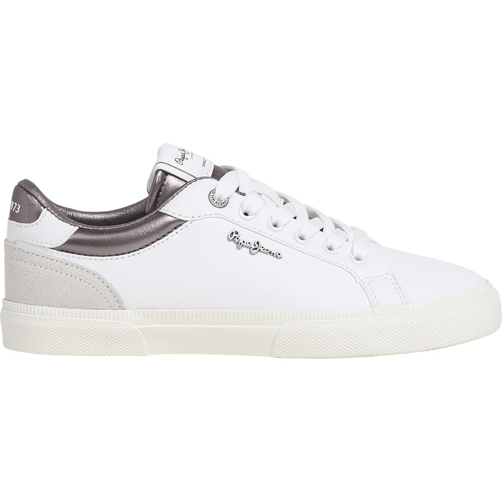 Pepe Jeans Women's Kenton Court W Sneak, Grey (Dark Shadow Grey), 8