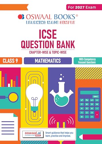 Image of Oswaal ICSE Question Bank Mathematics Class 9 For 2027 Exam | Chapter-wise & Topic-wise Revision Notes | Competency-focused Questions | Aligned with latest Syllabus & Exam Pattern