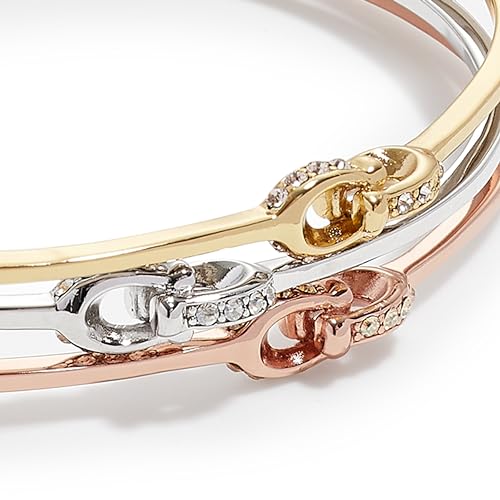 Coach Women's Signature C Logo Bangle Bracelet Set3