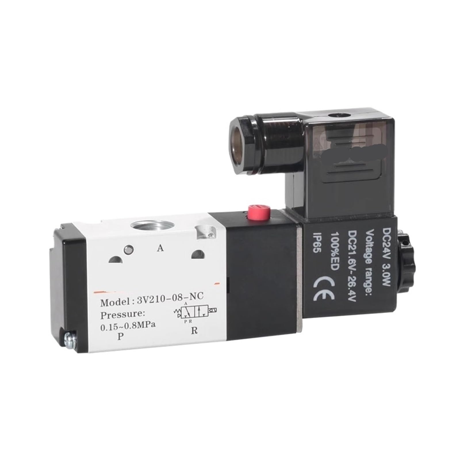 Electroválvula neumática de 3/2 vías 3V110-06, 3V210-08 y 3V310-10, válvula direccional de Control de Aire, 12, 24, 110 y 220 V(3V110-M5-NC,AC 24V)