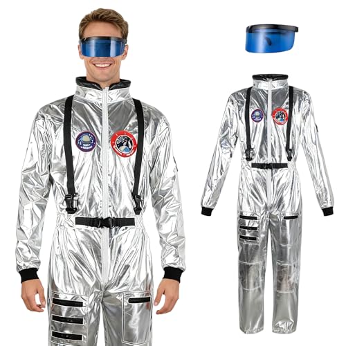 Déguisement Astronaute Adulte, Astronaut Costume Adult, Costume D'astronaute Homme, Costume Astronaute Adulte pour Homme, Déguisement Cosmonaute Combinaison Spatiale pour Halloween Cosplay Carnaval
