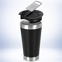 Copo Térmico de Cerveja 591Ml, Copo Termico Cafe, com Tampa, Caneca Termica, para Bebidas Quentes Ou Frias Stainless Steel