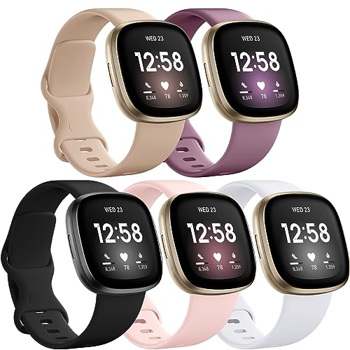 GEAK Compatible con correas Fitbit Versa 3/Fitbit Versa 4 para mujer, correa deportiva para Fitbit Sense para mujer, correa de repuesto clásica suave y flexible para Fitbit Sense/Versa 3 correas