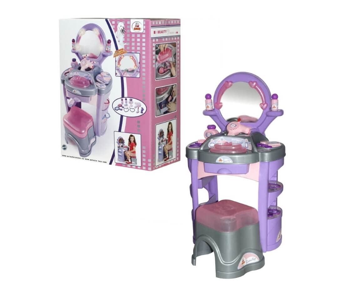 Polesie Kinder Beauty-Salon Diana Nr. 4 inkl. Hocker Zubehör 15-TLG. und Licht