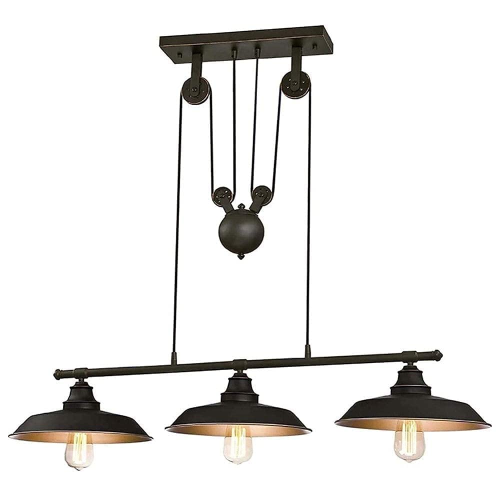 Arañas, Candelabros Domésticos, Luz Colgante, Arte de Hierro Colgando Loft Polea Diseño Levantamiento Suspensión Vintage Industrial Colgante
