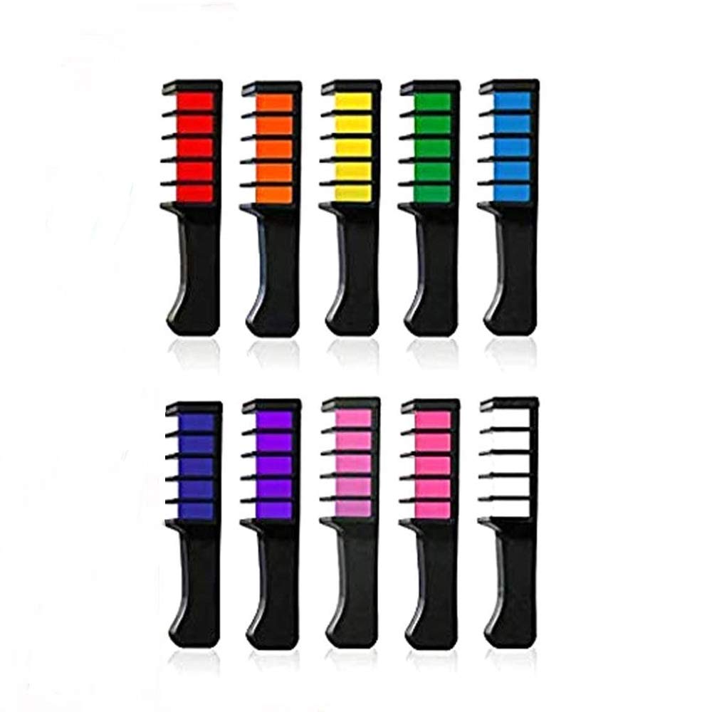 Kalolary 10 Color Temporary Hair Chalk Comb Set Washable Hair Dye for Girls