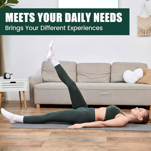 Image of Liitrsh 12 Pairs Pilates Socks with Grips for Women Non Slip Yoga Crew Socks for Dance, Barre, Hospital, Workout