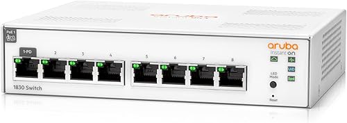 Miniatura 5 de Aruba Instant On 1830 - Conmutador Ethernet de capa 2 de 8 puertos Gb inteligente administrado, 8X 1G, sin ventilador, cable estadounidense
