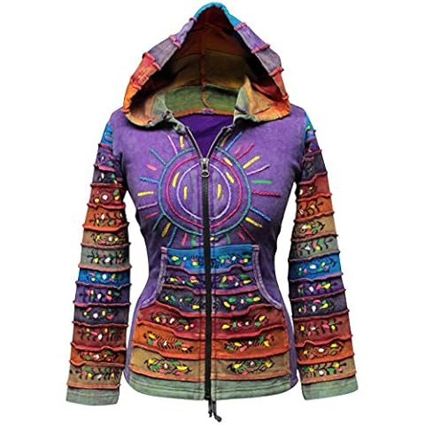 SHOPOHOLIC FASHION Acid Washed Hoodie with Rainbow Sleeves Cover