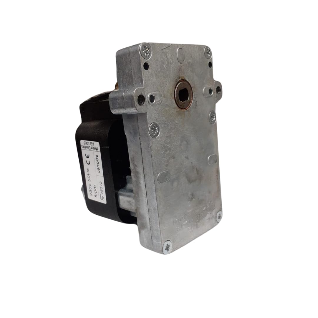 Motor reductor de velocidad: 5 rpm, diámetro del eje: 8,5 mm. Para estufas de pellets y chimeneas