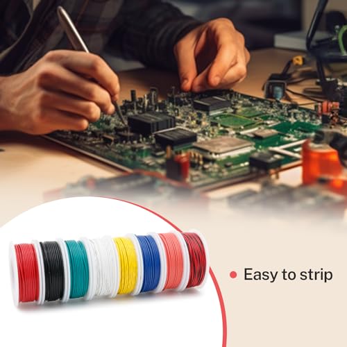 Image of FIRMERST 24 Gauge 40 Feet Solid Core Tinned Copper Hook up Wire Kit - 8 Colors