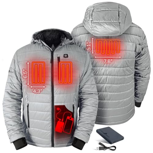 ActionHeat Men's 5V Insulated Heated Jacket with Detachable Hood, Battery Pack3