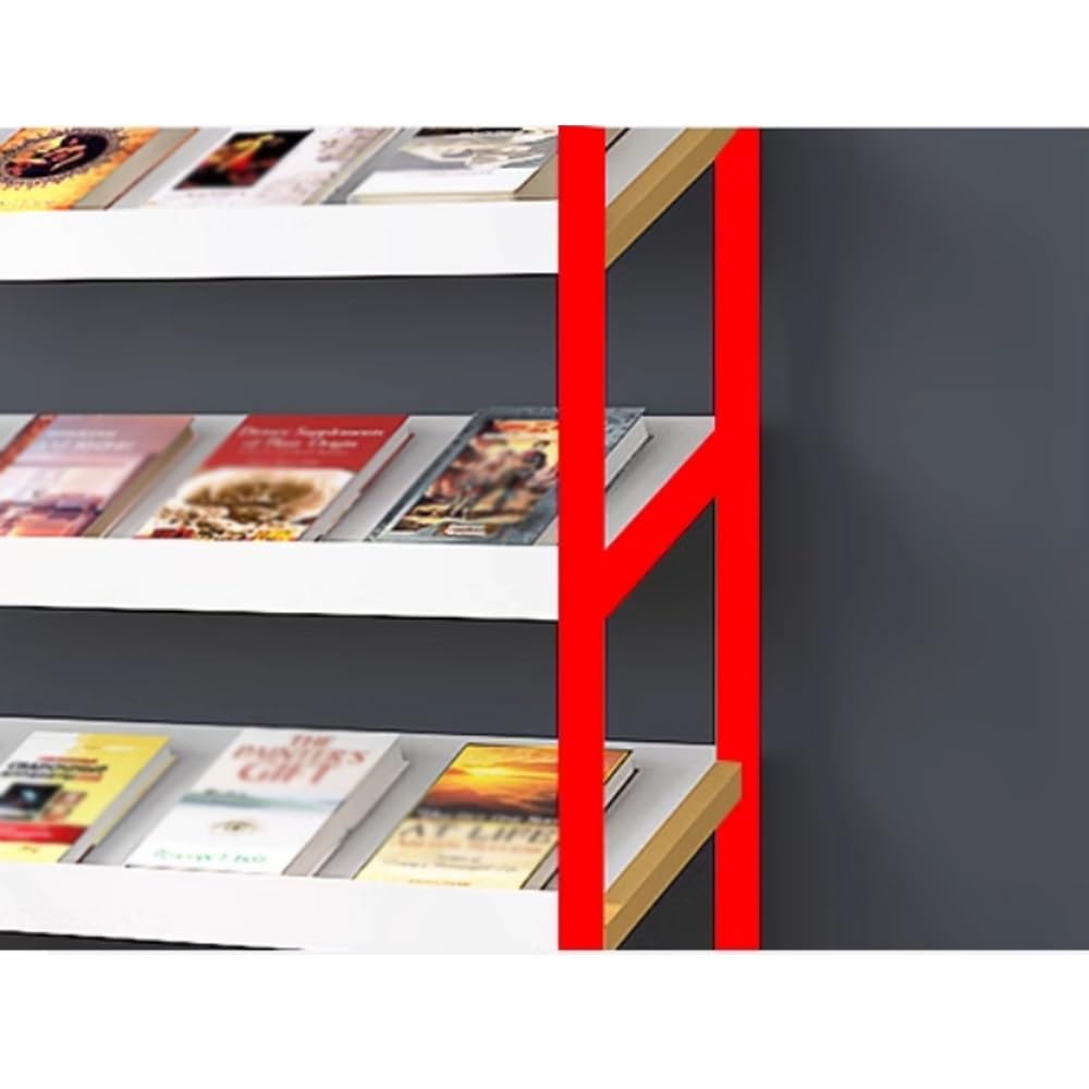 Support à journaux au design moderne en bois pour rangement de magazines inclinés, étagères du sol au plafond, publicité, littérature