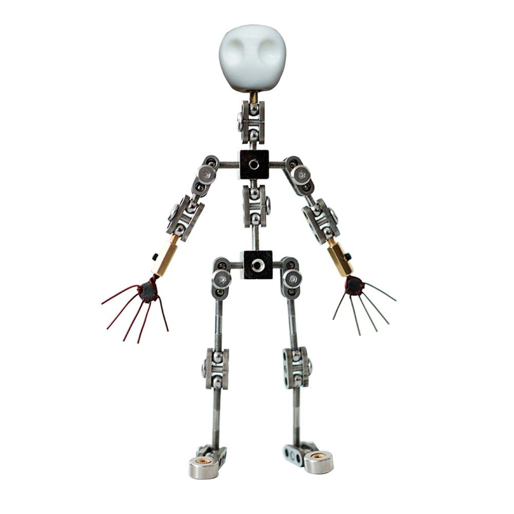 DIY Metalowy Szkielet Lalki ze Stali Nierdzewnej, szkielet lalki 12cm-20cm do animacji poklatkowej z rękami i czaszką lub projektem postaci animowanej oraz kreatywną zabawą,12cm
