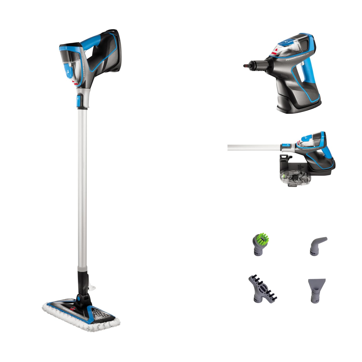 PowerFresh Slim Steam, 3-in-1 Steam Cleaner, Converts From Steam Floor Cleaner to Handheld Steam Cleaner,Lightweight, Multipurpose Handheld Steamer, Tools Included, 1500W, 1,86kg, 2234E