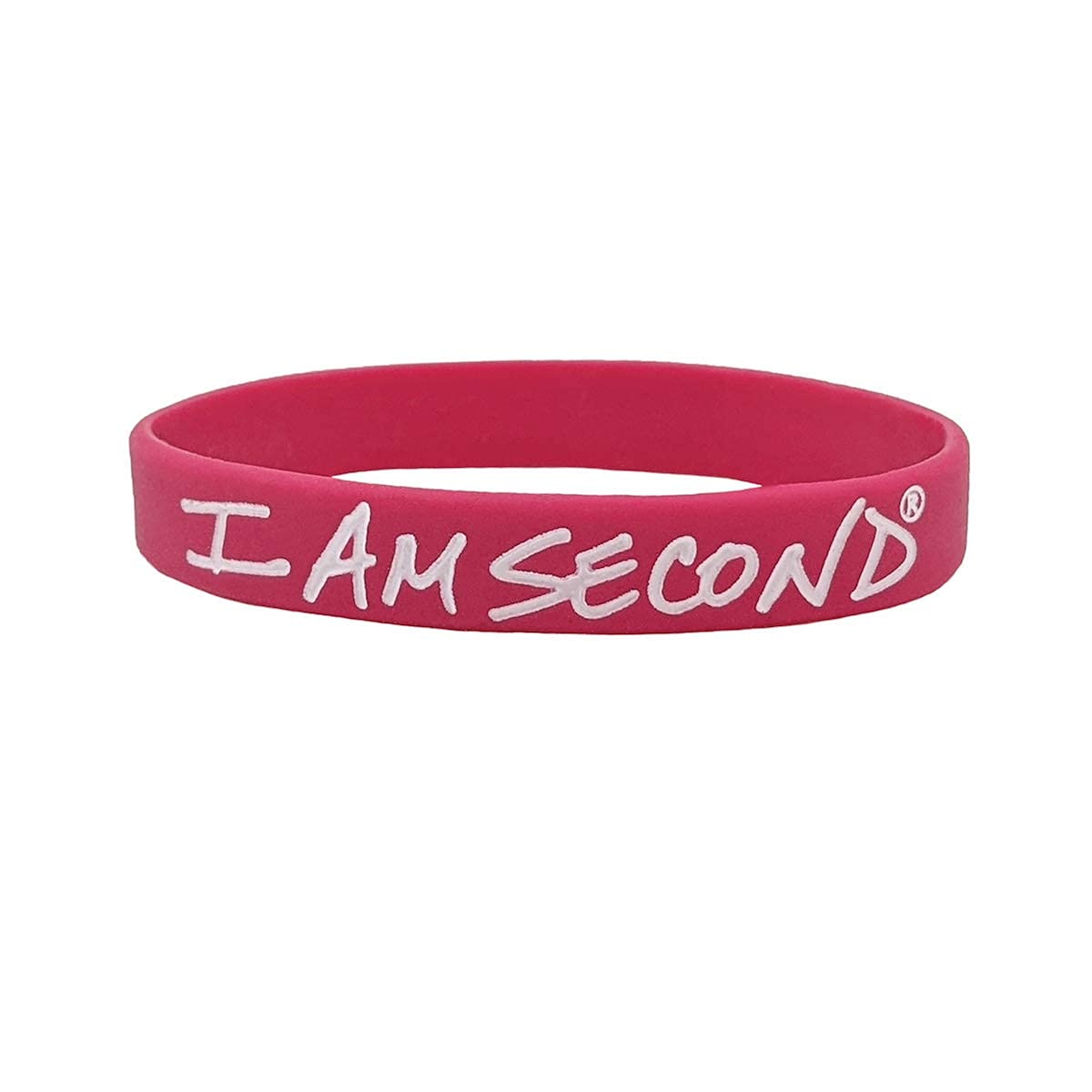 I Am Second 5-Pack Classic Adult Pink Silicone Wristbands