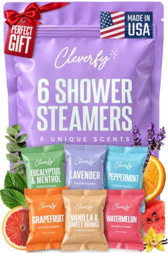 Cleverfy Shower Steamers Aromatherapy Gifts for Women and Men, 6 Tablets