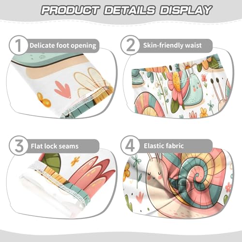 Toddler Girls Leggings Printed Yoga Pants Leggings Colorful Daisy Snail for Kids3