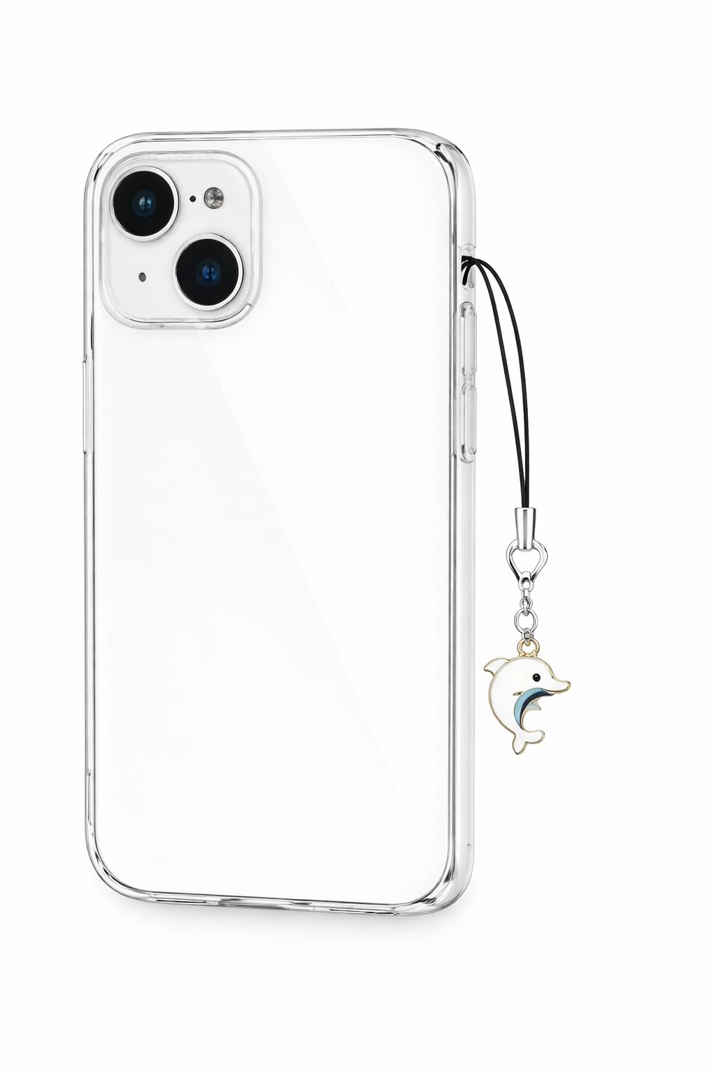Dolphin Phone Charm with Transparent Mobile Back Cover Cartoon Ha-image-40