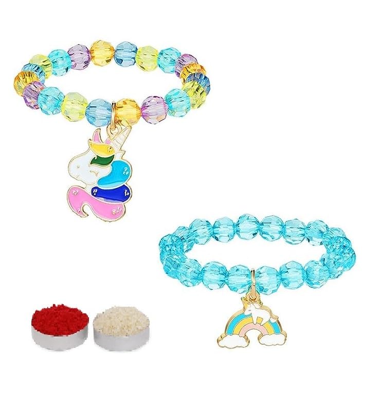 El Regalo 2 PCs Cute Bracelet Rakhis Set for Kids - Beautiful 2 Kids Rakhis Set for Girls & Boys with Roli Chawal, Message Card in Rakhi Gift Box for Little Brother/Sister/Niece/Nephew (Option-1) (B0CFLQFVY9) Amazon Price History, Amazon Price Tracker