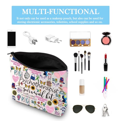 JTOUK Psychotherapist Gift Mental Health Therapist Makeup Bag Psychotherapist Survival kit Thank You Gift for Psychological Counselor Teacher (Psychotherapist Bag EU) - Image 3