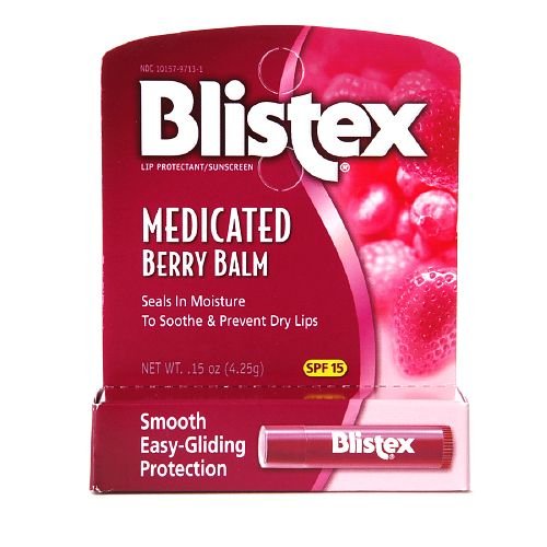 Blistex Medicated Lip Balm, SPF 15, Berry 0.15 oz (Pack of 3)