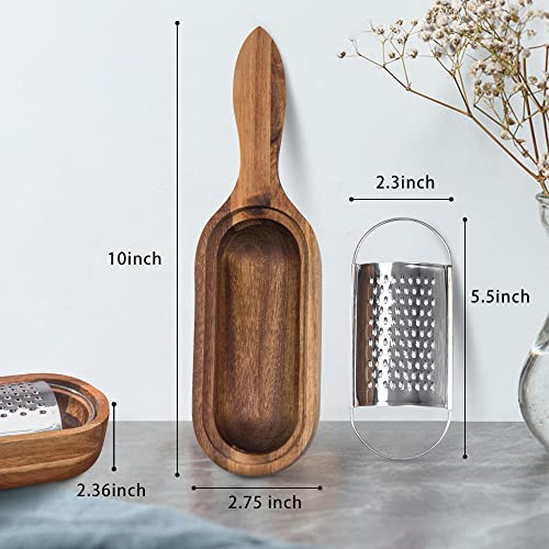 Wooden Cheese Grater With Handle,Rustic Brown Cheese Shredder With Storage Space,Handheld Kitchen Graters For Cheese Lemon Chocolate #TOP2