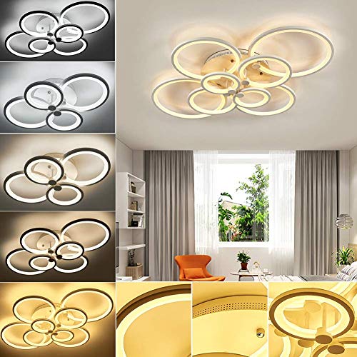 Plafonnier LED moderne à intensité variable avec télécommande pour salon - 7