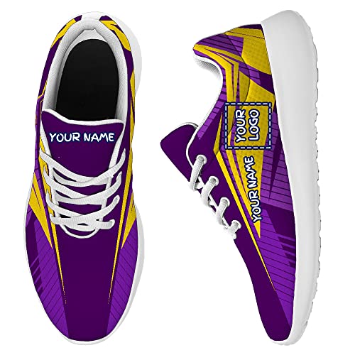 Non Slip Walking Shoes, Custom Sneaker with Your Team Logo/Name,Unisex Lightweight Athletic Gym Running Shoes