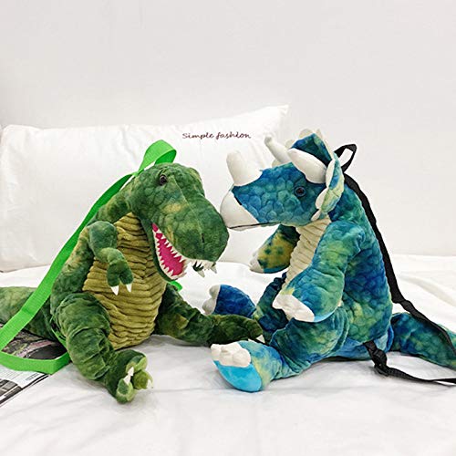 LEFUYAN Mochila infantil com estampa de dinossauro, bolsa escolar de pelúcia com desenho de animal,