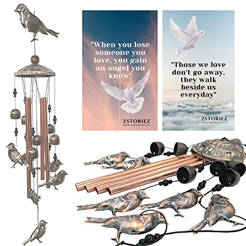 Sympathy Wind Chimes, Memorial Wind Chimes for Loss of Loved One Prime, Windchimes Cardinals Sympathy Gifts in Memory of Loss of Father, Mother, Funeral Bereavement Grief Chimes