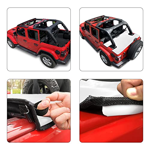 Image of Tonneau Cover for Jeep Wrangler Back Trunk Cargo Cover JL 4-Door, White