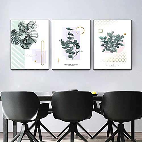 Póster nórdico fascinante: Boconcept, hojas pintadas, pintura en lienzo, arte de pared, carteles, artes para sala de estar, decoración del hogar, 15,7 x 23,6 pulgadas (40 x 60 cm) x 3 sin marco
