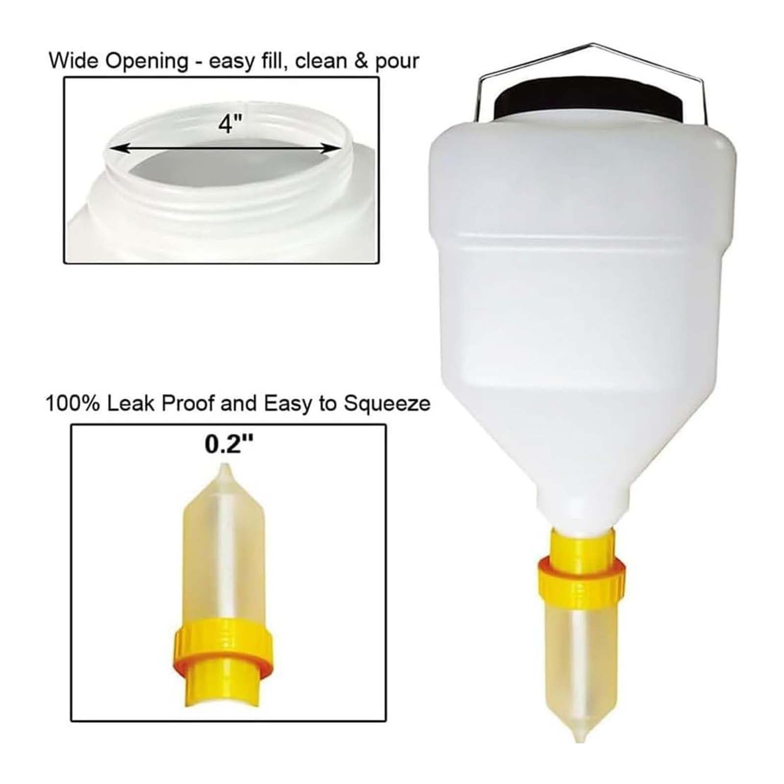 Dispenser per salse, bottiglia da spremere ricaricabile, contenitore per condimenti di grande capacità, design a prova di perdite, interno antiaderente, supporto rotante a 360°, capacità 5,5 l