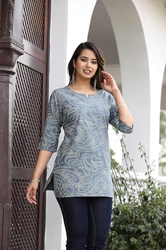 Image of Cotton Printed Short Kurti for Women
