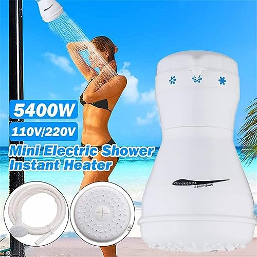 Alisasin 0132 Instant Hot Electric Water Heater 5400W Nozzle With Hose Electric Shower Head Faucet 3 Gear Adjustable Fast Heating Bath Shower Heater thumb #1