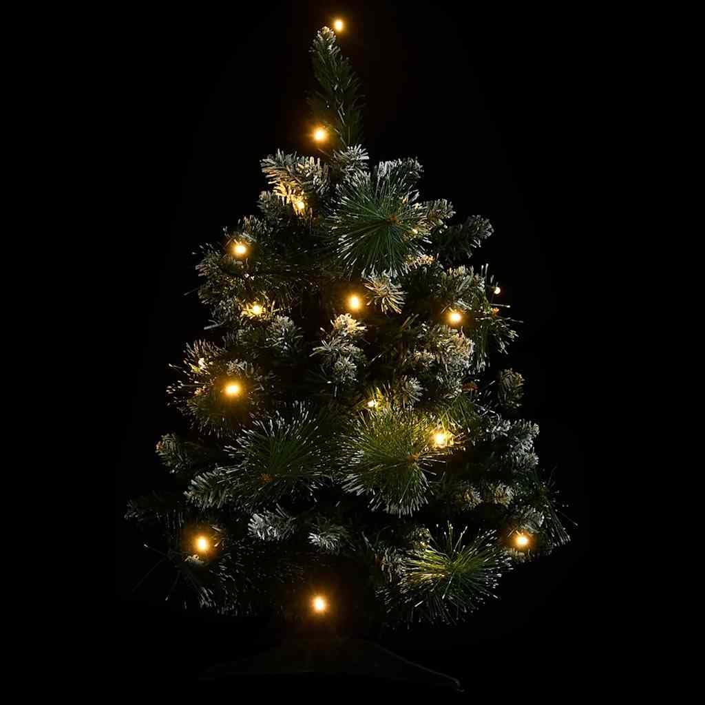 Artificial Christmas Tree with Flocked Snow and LED Lights for Indoor Outdoor Holiday Decoration